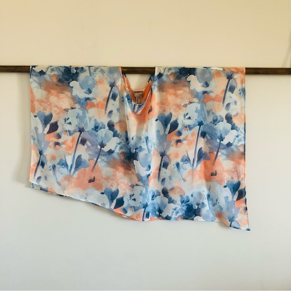 Chicos sheer asymmetric hem blouse over top Sz S/M - Picture 9 of 16